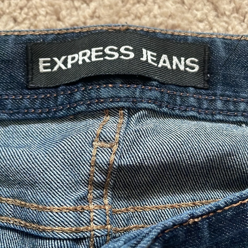 🟩🟩 Express Women’s Cropped Skinny Jeans Stella Low Rise (10R) - Picture 6 of 8